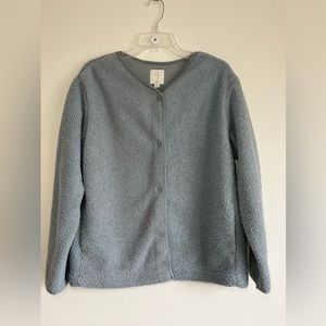 Joie. Blue/Gray Long-Sleeve Teddy Jacket Coat. Size medium.